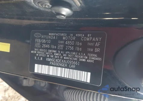 2010 Hyundai Genesis 3.8 z USA, uszkodzony, nr VIN KMHGC4DEXAU095661